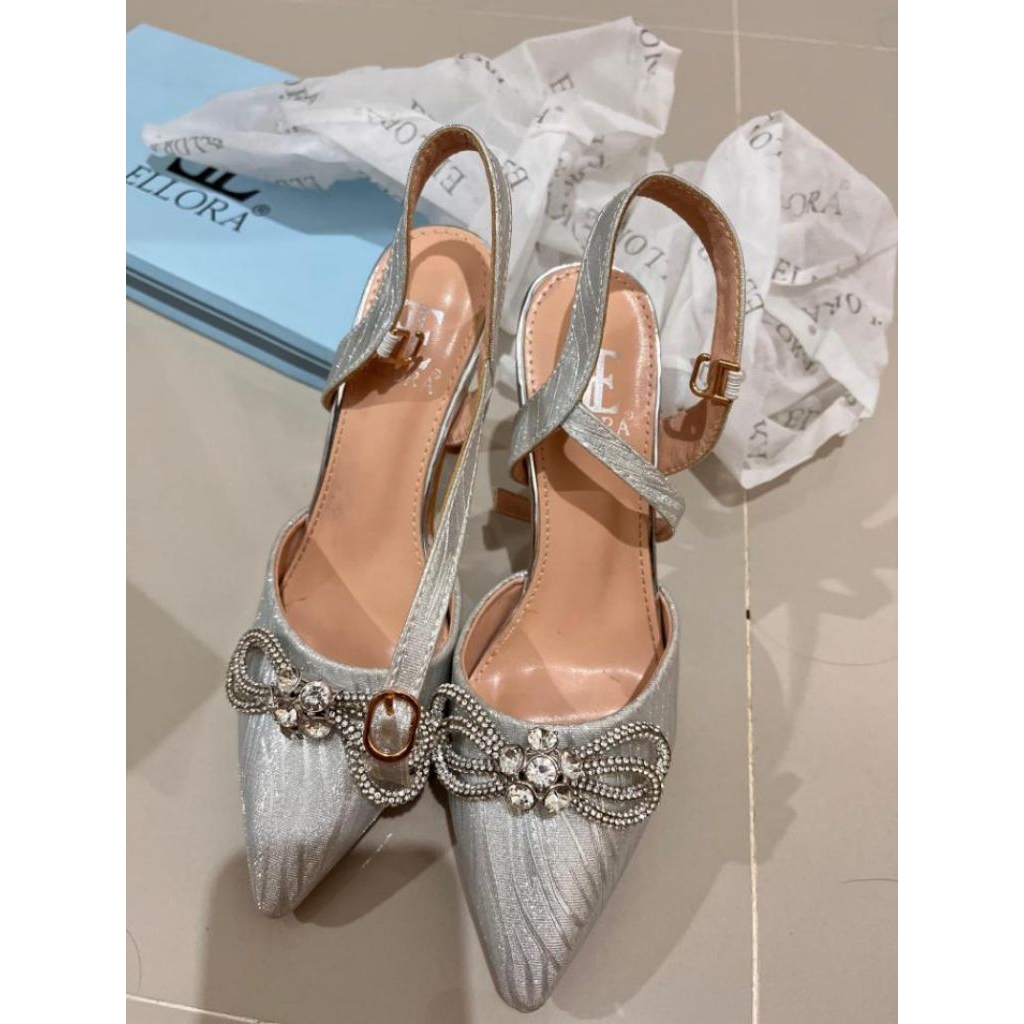 heels ellora silver
