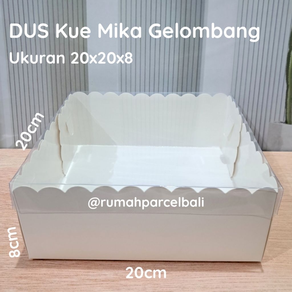 Dus Kue Mika Putih Gelombang 20x20x8 [10pcs]