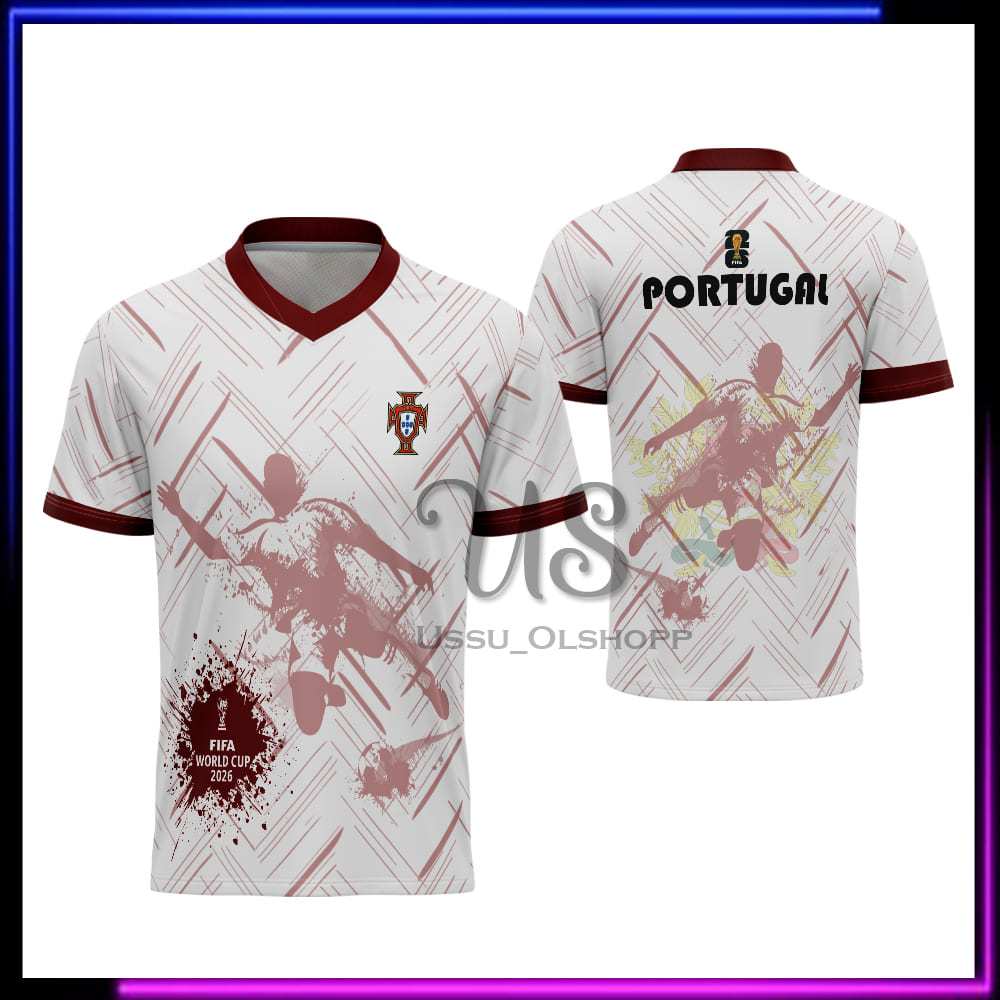 Jersey Portugal - Kaos Suporter Portugal Piala Dunia 2026 - Baju Bola Portugal Anak Dewasa