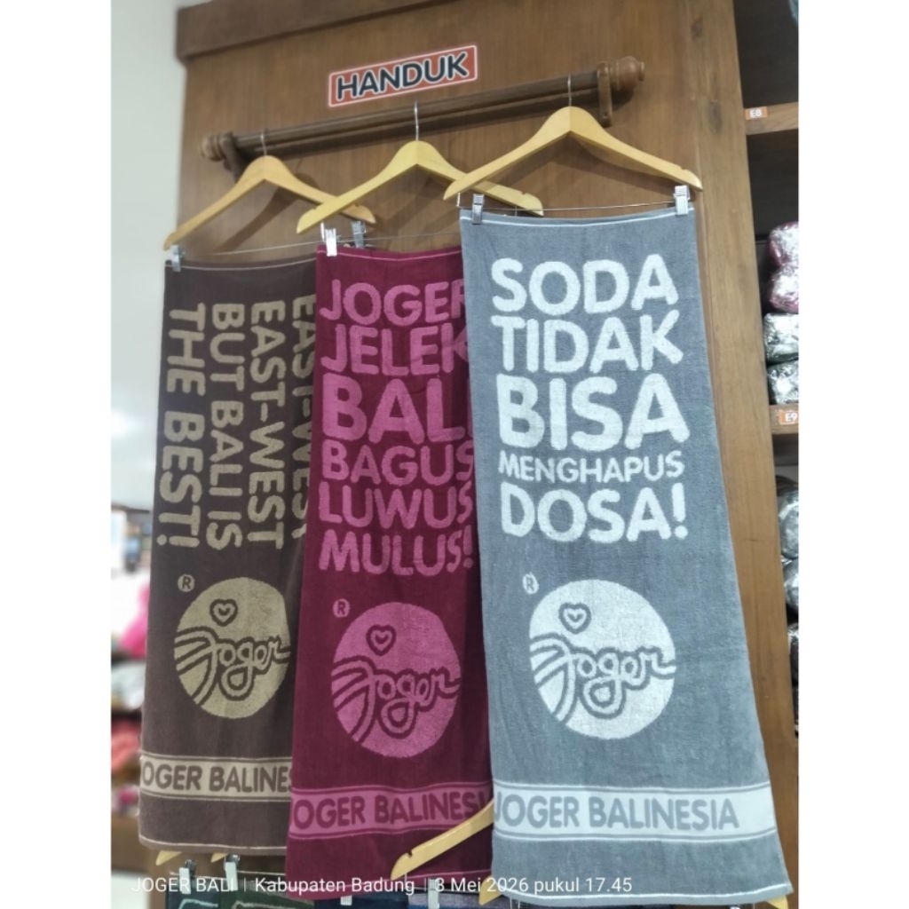 Ukuran kecil 100x50 cm Handuk Joger (100% ORIGINAL JOGER BALI)