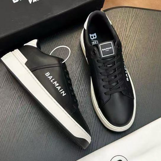 Sepatu olahraga BALMAIN B-Skate Sepatu kasual pria dengan tali angin Inggris Sepatu olahraga pria de