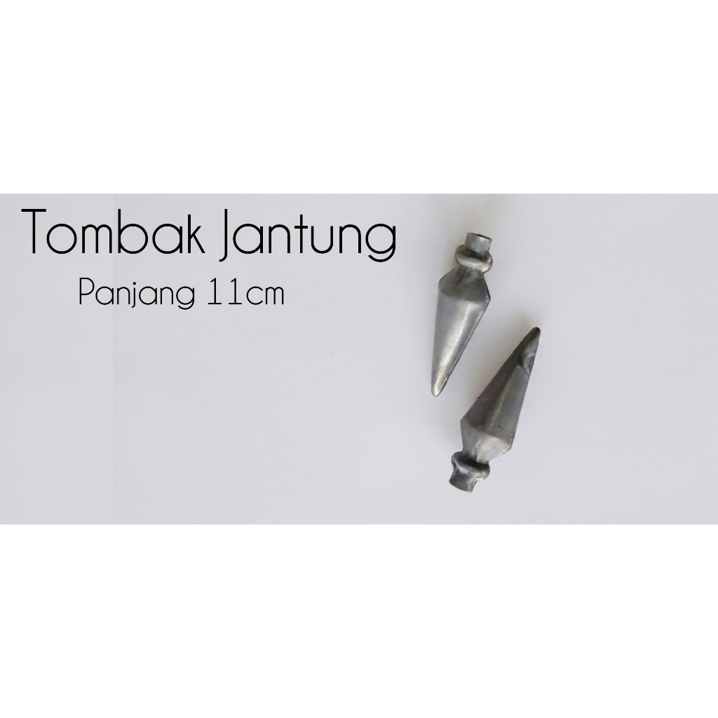 Tombak Jantung Ornamen Pagar Besi 11,5cm Rangkap