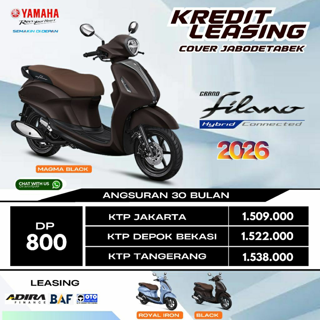 Dp Motor Yamaha Grand Filano Hybrid Lux Kredit Leasing Jakarta Bekasi Depok Tangerang