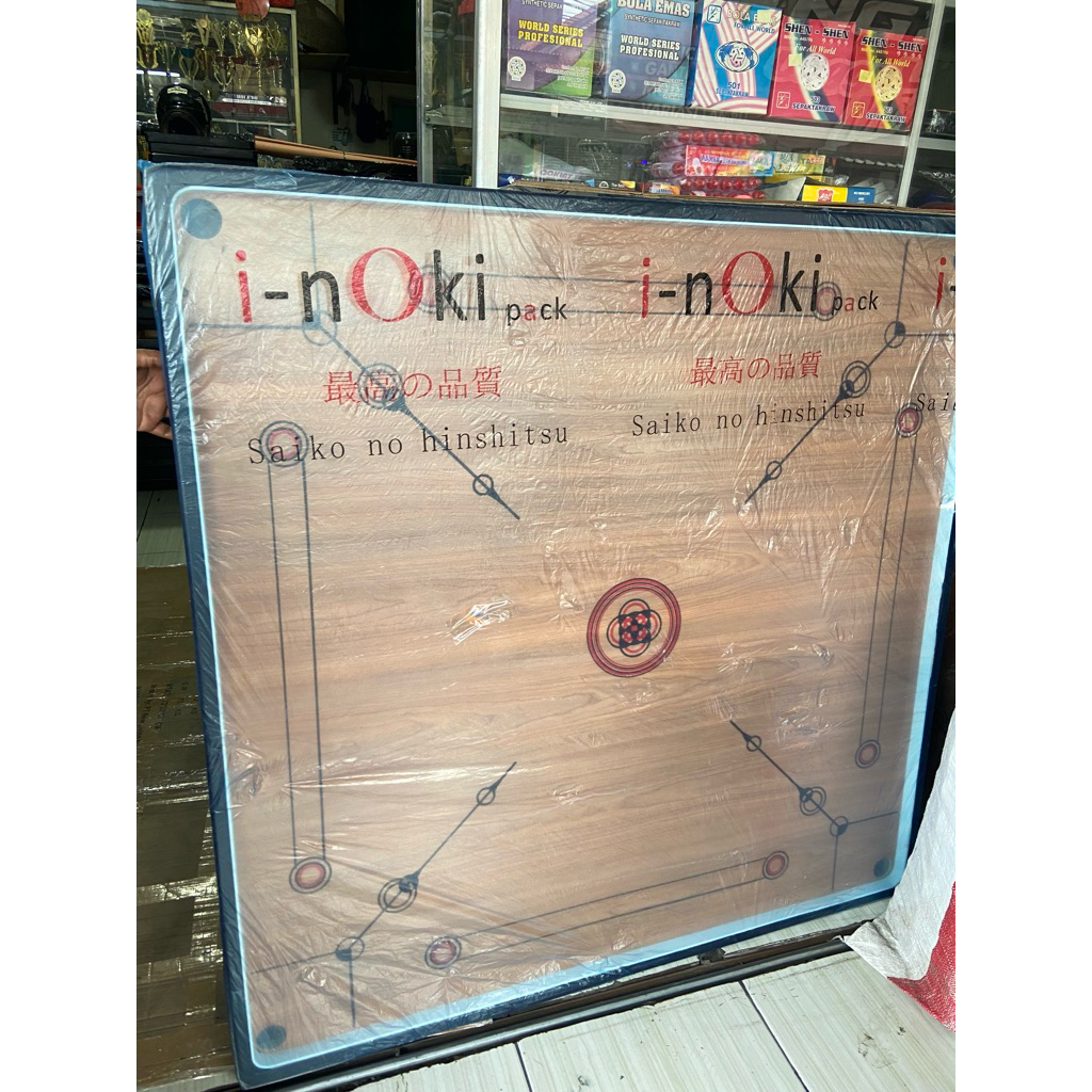 Meja karambol Ukuran Jumbo 120x120cm (Meja saja) warna coklat
