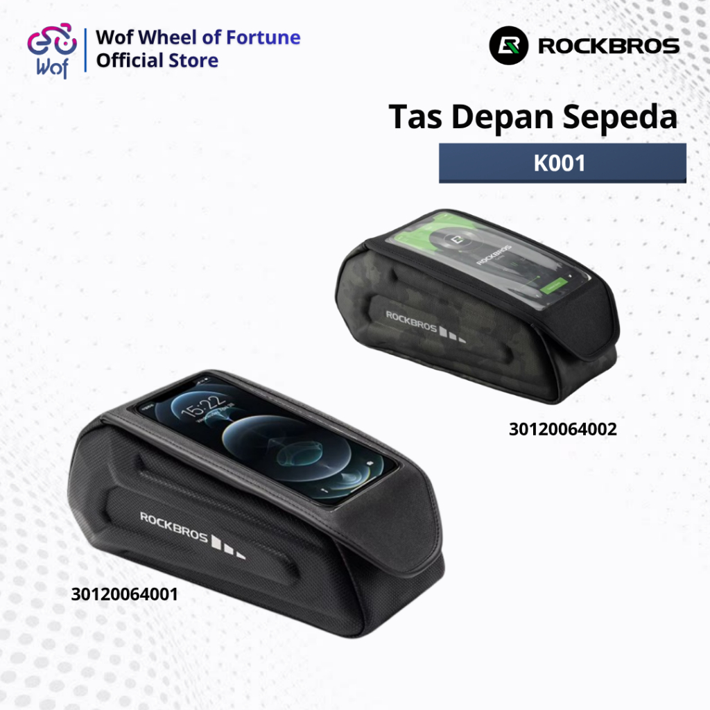 ROCKBROS K001 Tas Depan HP Frame Sepeda Handphone Bicycle Front Bag 3012006400 Bike Top Tube Bag 1.7