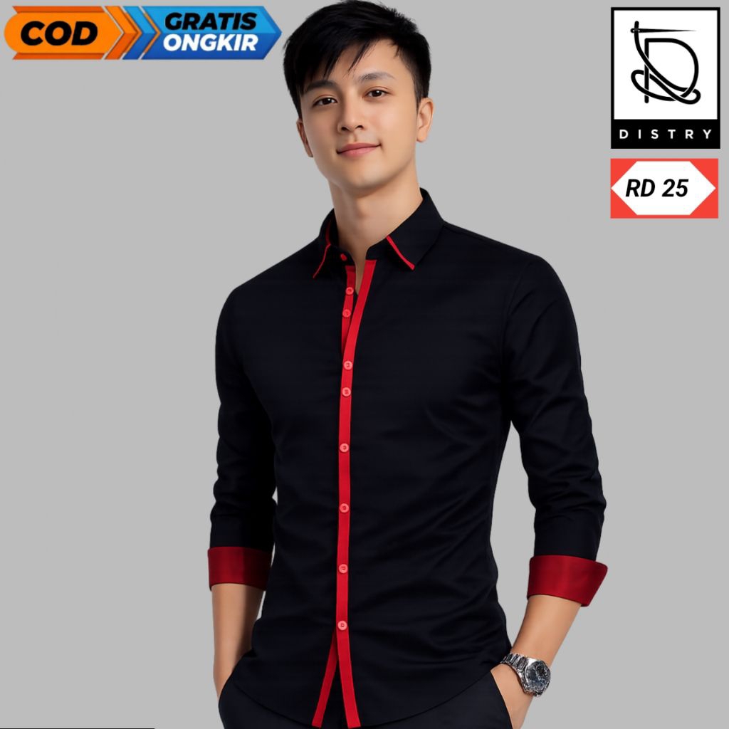 kemeja pria terbaru slimfit katun jepang premium