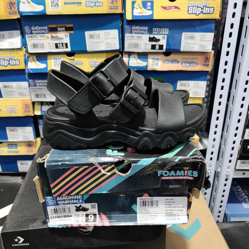 SANDAL Wanita Skechers Fomies d'lites black