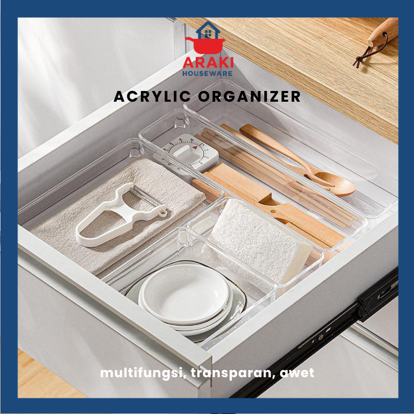 Organiser Laci Bening Acrylic Organizer Laci Sekat Penyimpanan