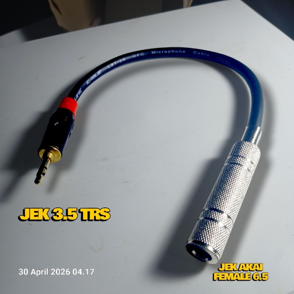 Kabel Jack Mini Stereo 3.5 to Akai Female Sambungan Jek Mic ke jek Mini 3.5mm Stereo
