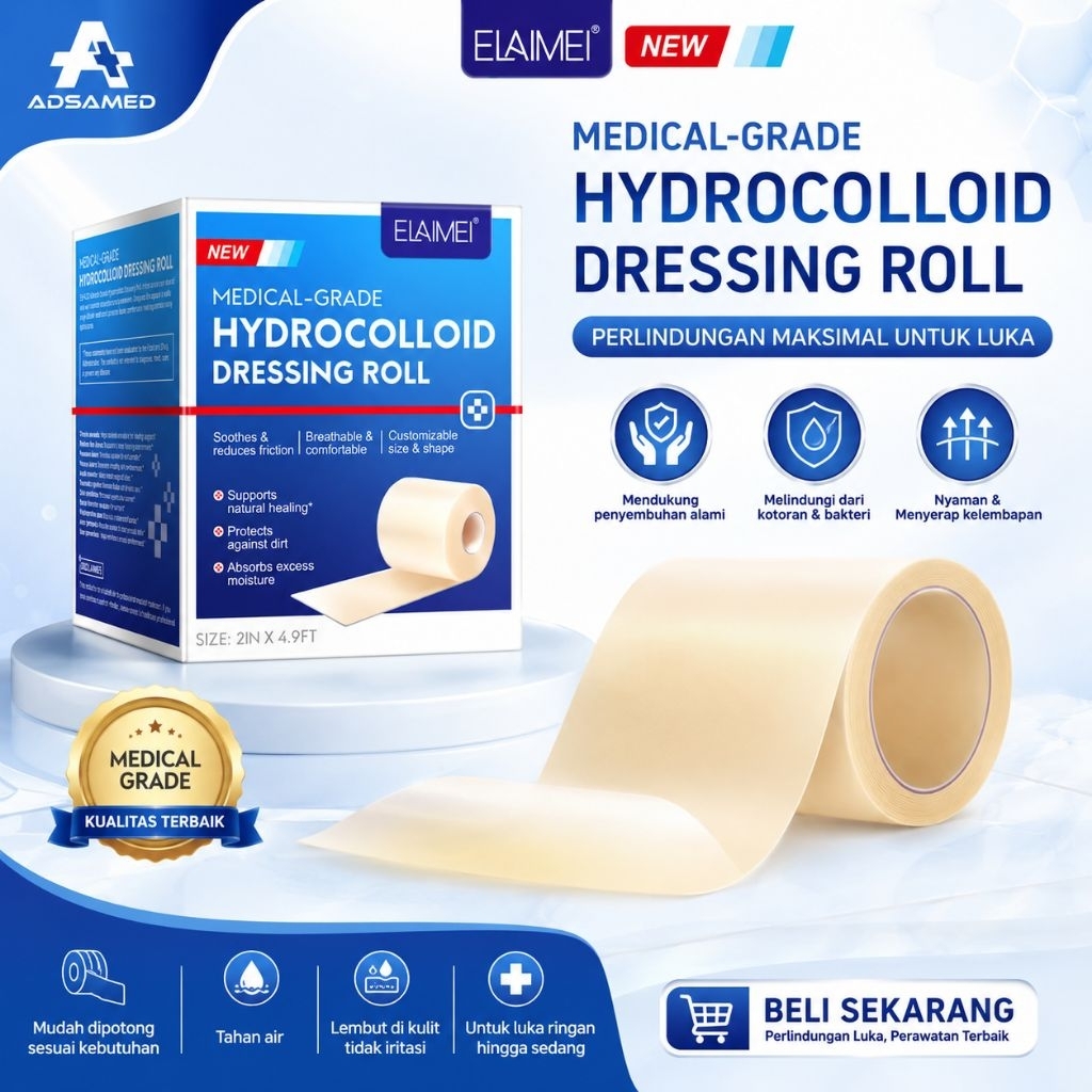 ELAIMEI Plester Hidrokoloid untuk perawatan luka / Perban gulungan Hidrokoloid fleksibel tahan air