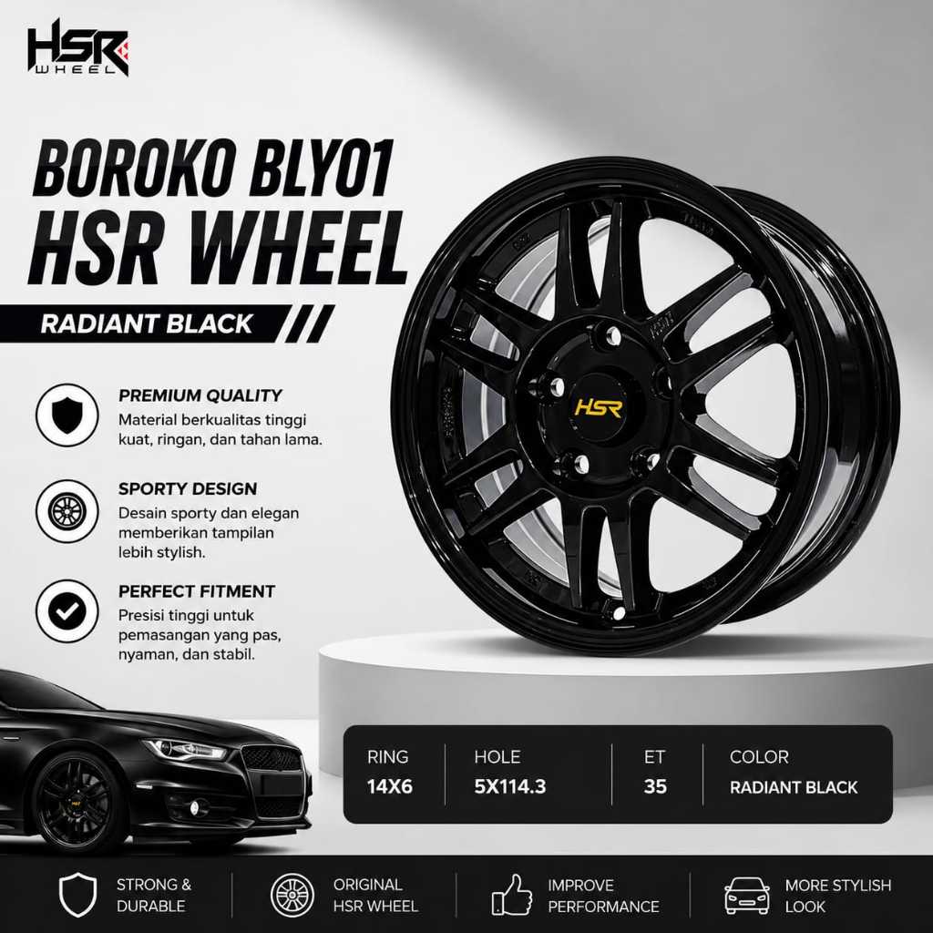 Promo velg hsr bly01 r14 pcd 5X114,3 radiant black