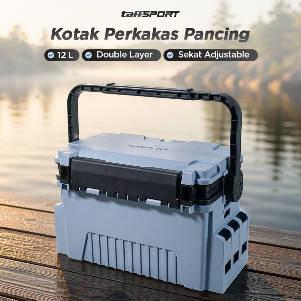 Box Kotak Perkakas Pancing Fishing Tackle Box Double Layer 6L