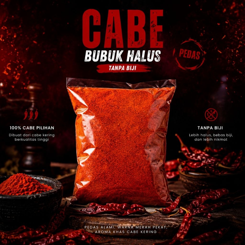 CABE HALUS ,CHILI POWDER PEDAS,CABE BUBUK,BON CABE,CABE PEDAS