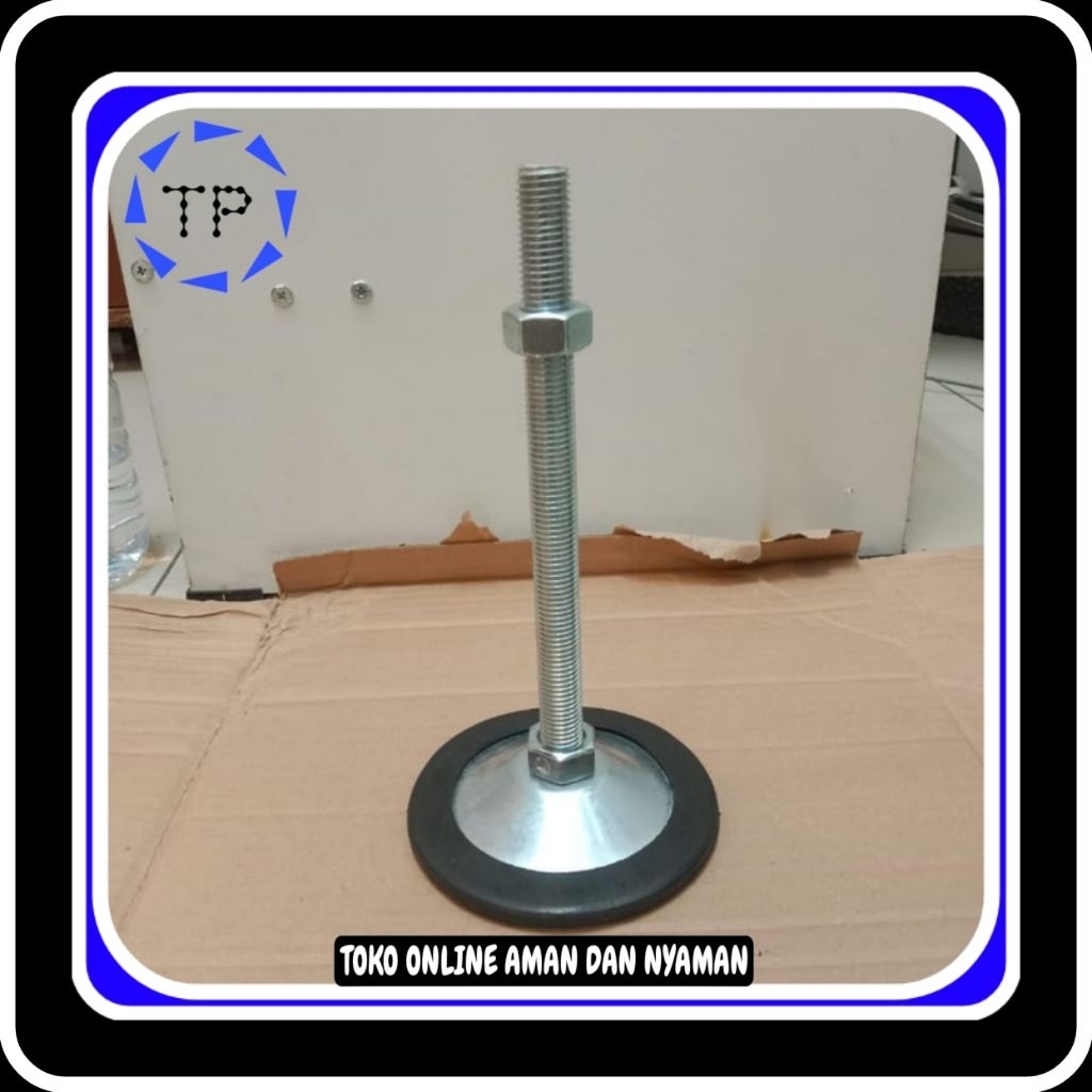 1 Set Kaki Adjuster Conveyor M18 × 20CM + Karet/ Foot Adjuster Table M18