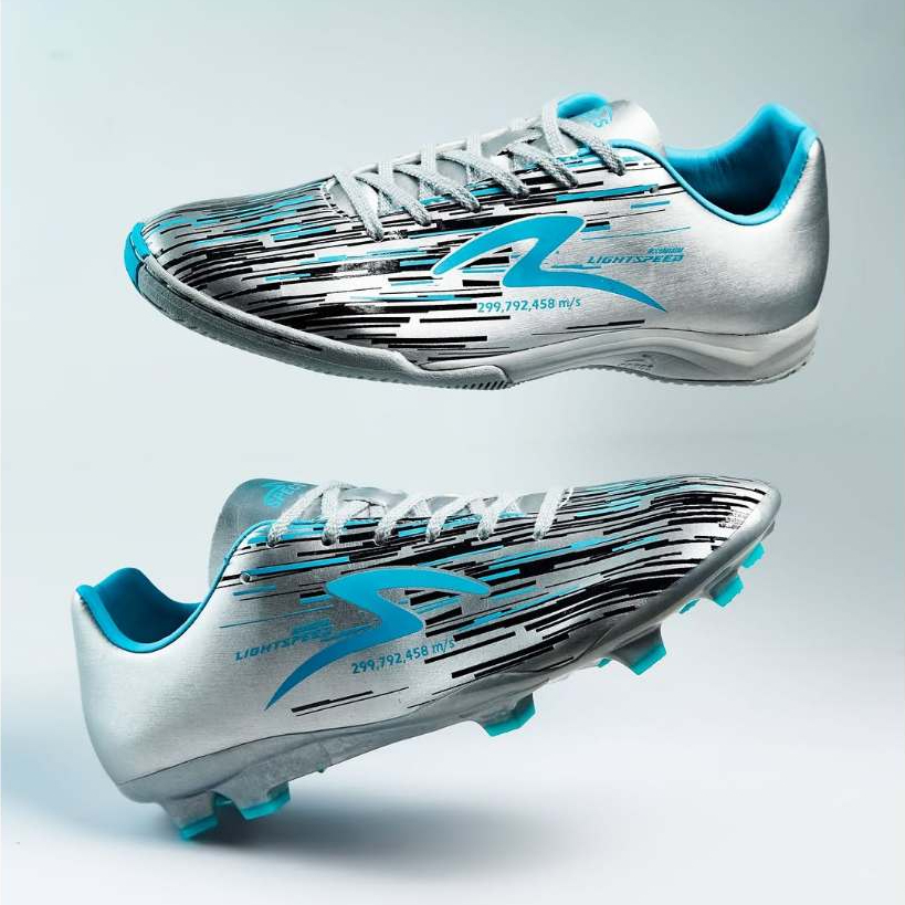 TERMURAH SPECS SEPATU SEPAK BOLA LIGHTSPEED REBORN FG SILVER/BLACK/AQUA - SILVER