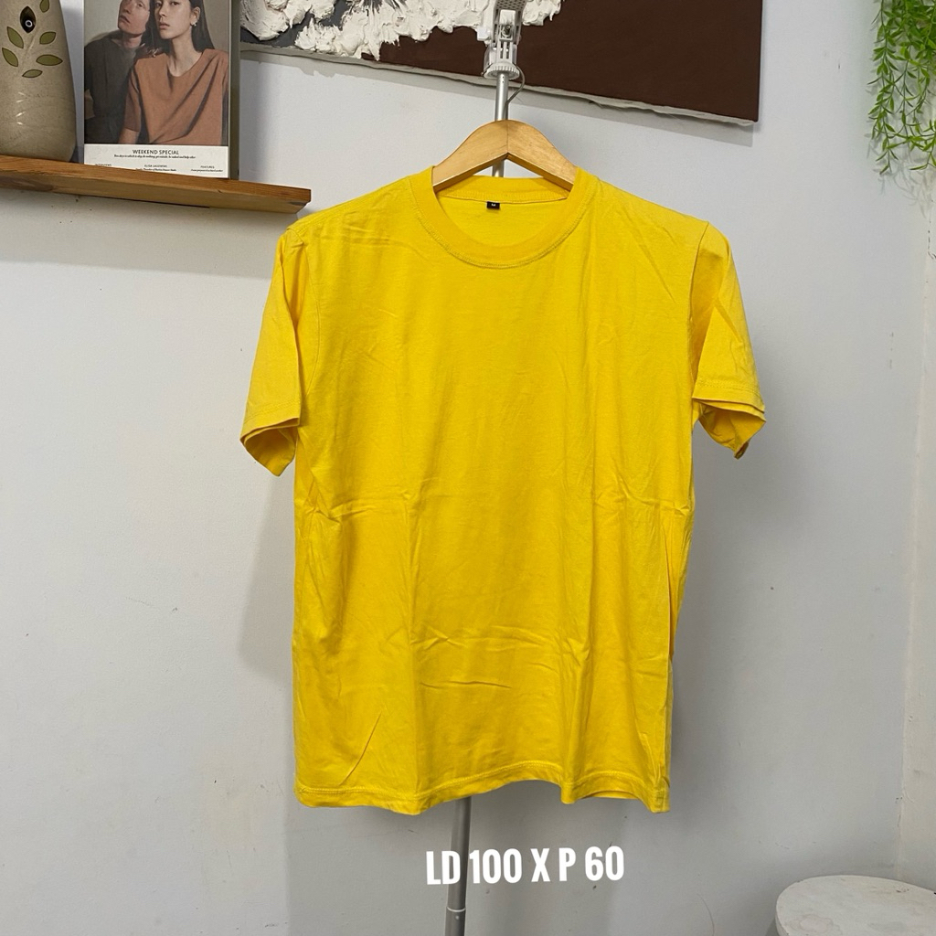 prelove atasan baju pria unisex kuning polos kece
