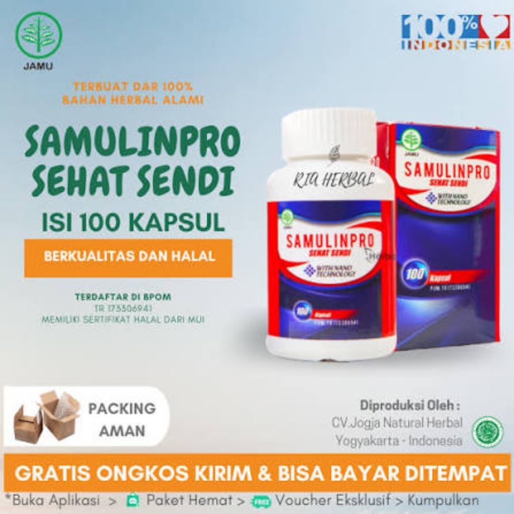 SAMULIN PRO OBAT HERBAL NYERI TULANG & SENDI OESTOPOROSIS 100 KAPSUL BPOM
