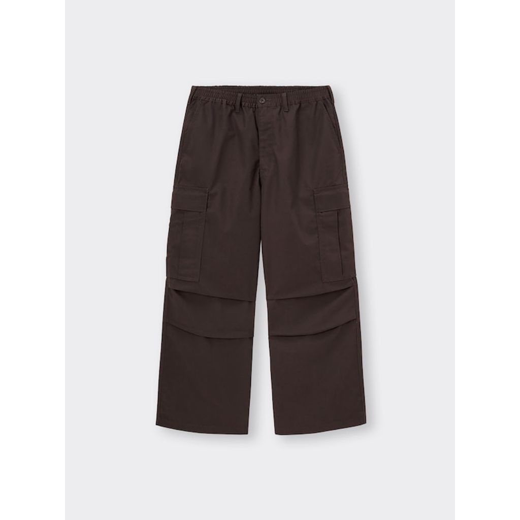 GU Uniqlo Superwide Cargo Pants Dark Brown