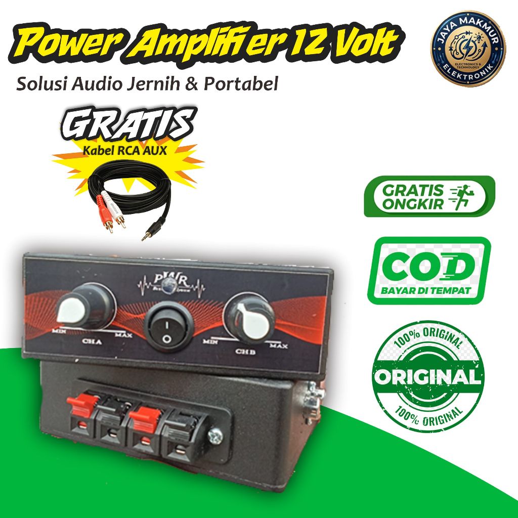 ampli mini 12v stereo 2 potensio amplifier mini 12 volt