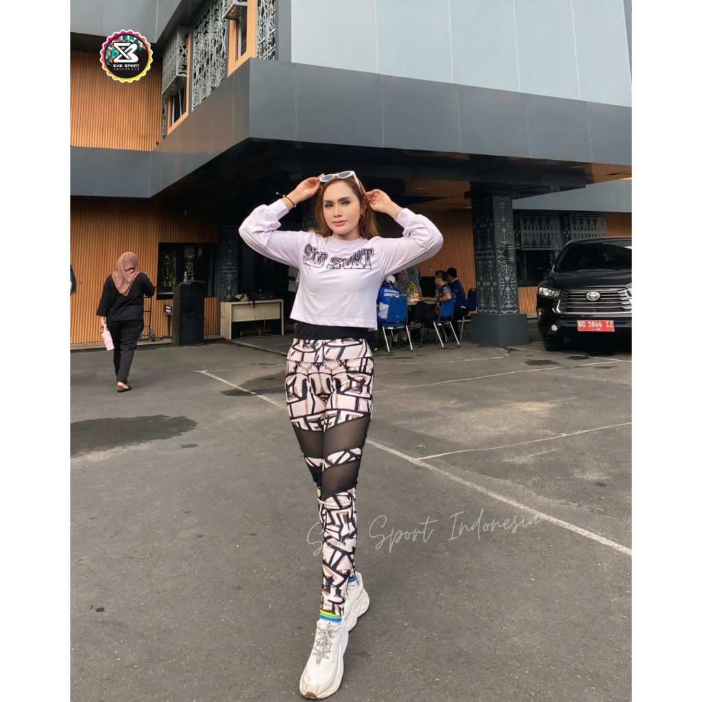 SXB SPORT SWEET COLORS LONGSLEEVE CROP AND MESH LEGGING