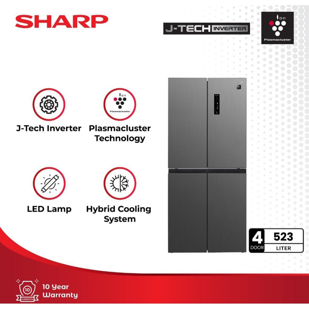 Kulkas Sharp 4pintu plasma claster SJ IF60PM DS
