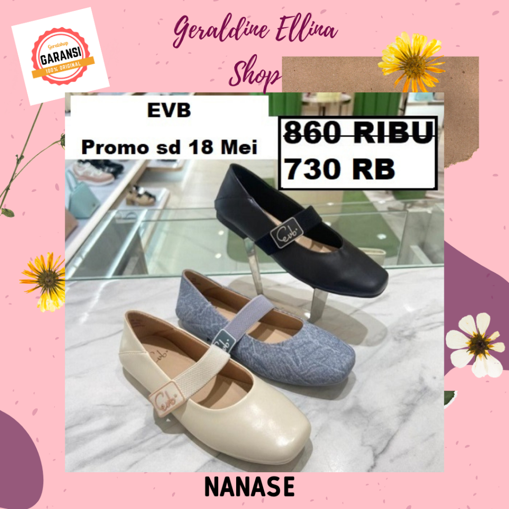 Sepatu flat shoes wanita EVB 100% original seri NANASE