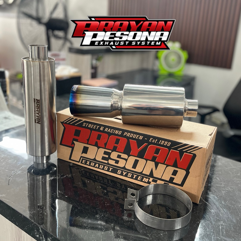 Knalpot Mobil Racing RESONATOR & BASS MUFFLER 4.5 INCH BRAYAN PESONA EXHAUST TRUSTED SINCE 1990