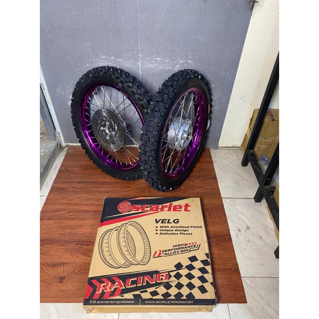 Paket Roda RBT Revo Absolute 160/185-17 Velg Scarlet Ban Kenda Baru + Piringan-Roda PNP Hond4 Blade/