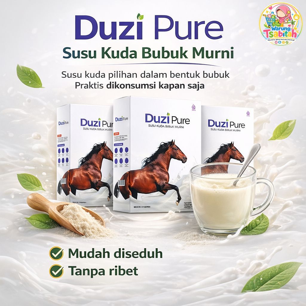 Duzi Pure Susu Kuda Bubuk Murni Original | Susu Kuda Liar Bubuk untuk Stamina & Daya Tahan Tubuh