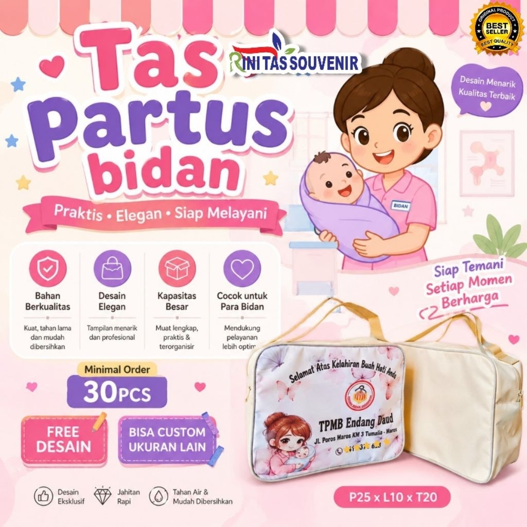 Tas Partus Bidan Tas Bidan Murah Tas Bidan Terlaris Tas Polyester Bidan