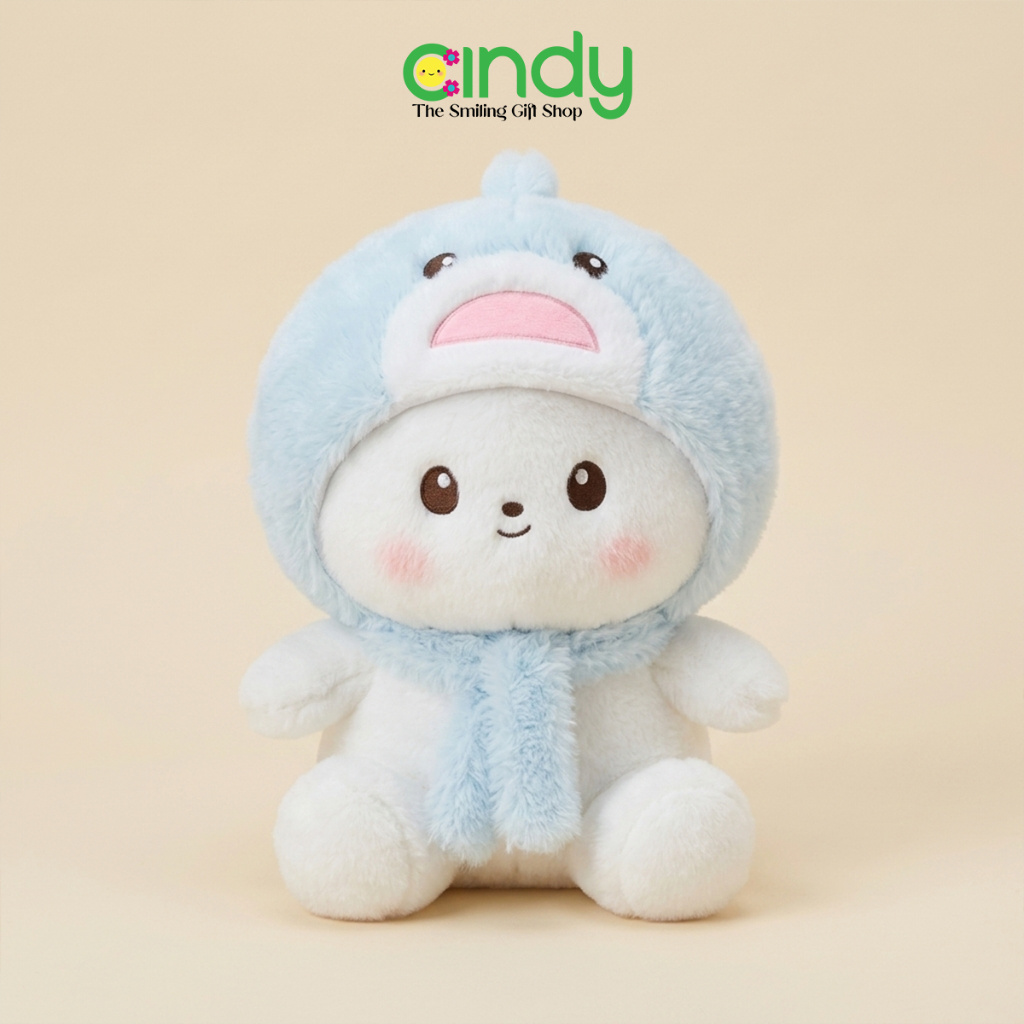 Cindy Boneka Bear Shark Lucu Boneka Beruang Pakai Topi Hiu Lucu Hadiah Ulang Tahun Anak