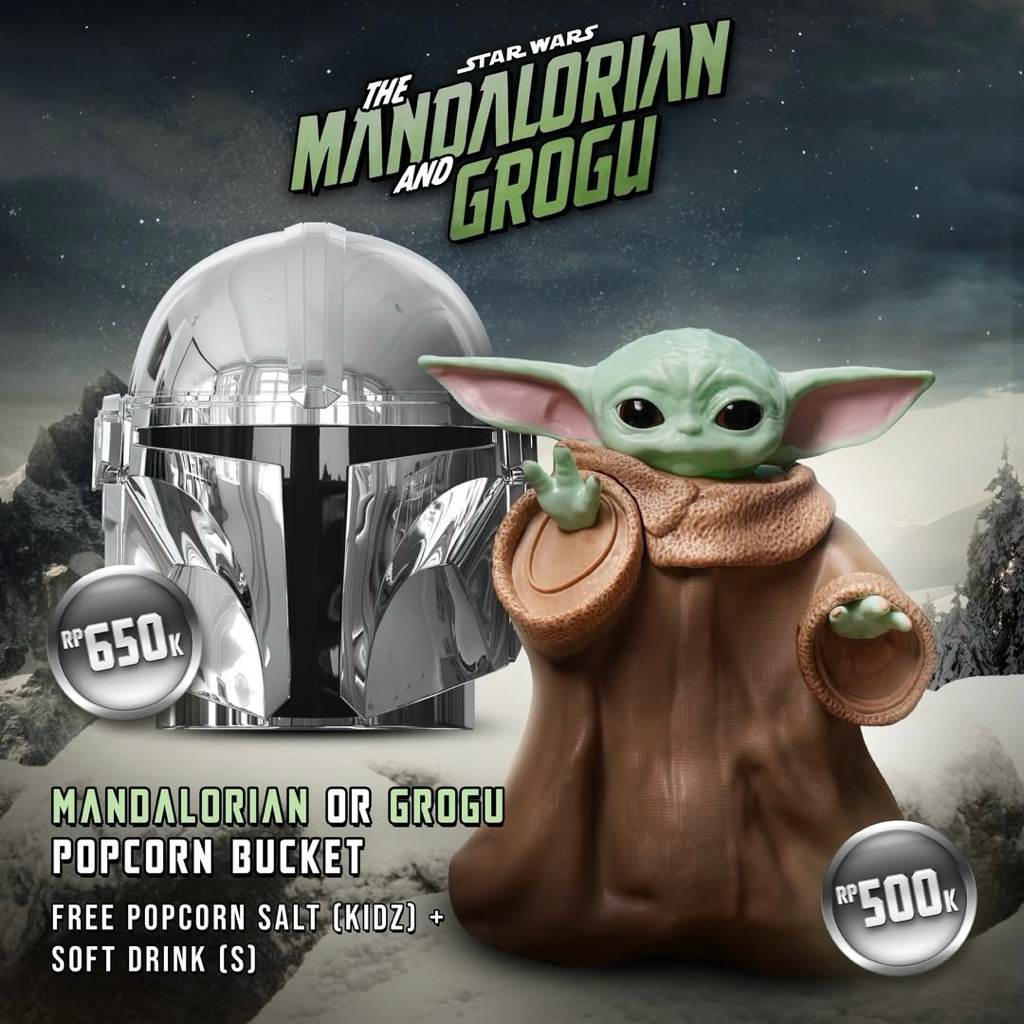 [READY] Merchandise XXI Café x Star wars / Popcorn Bucket Madalorian XXI / Popcorn Bucket Grogu / Po