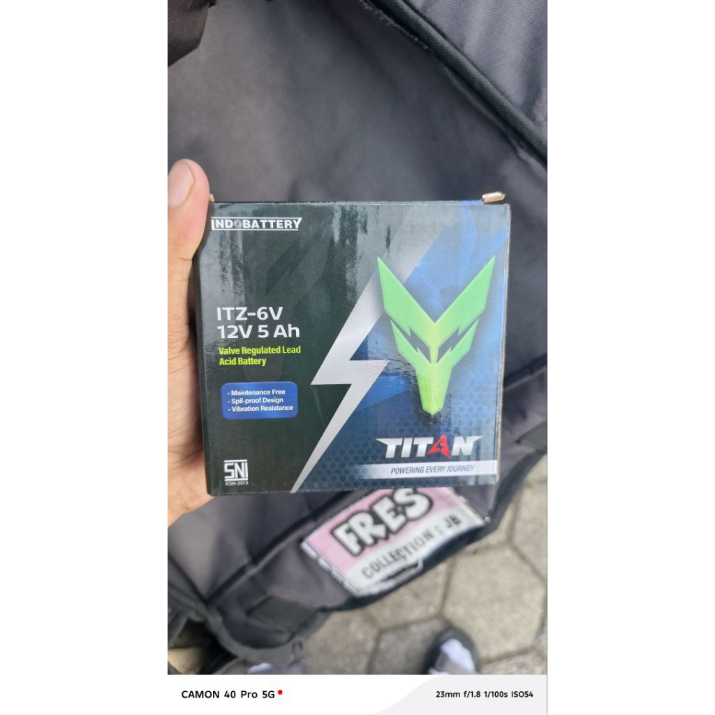 AKI ACCU KERING TITAN ITZ6V 12 V 5Ah ORIGINAL INDOPART COCOK UNTUK SEPEDA MOTOR