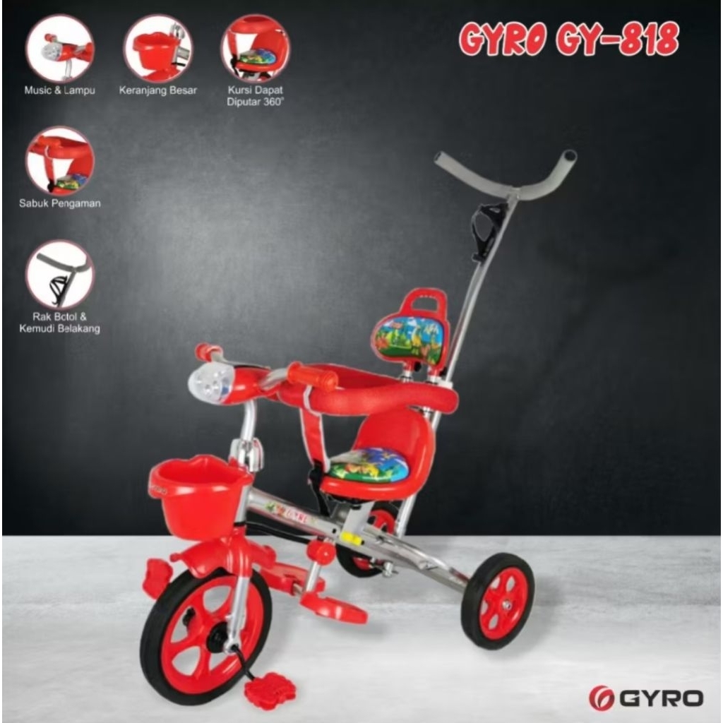 GYRO GY-818- Sepeda Anak Tricycle_Sepeda Roda Tiga Anak-Anak