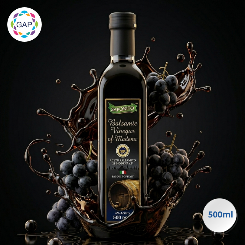 Saporito Balsamic Vinegar of Modena 500ml - Cuka Balsamik Premium Import Italia