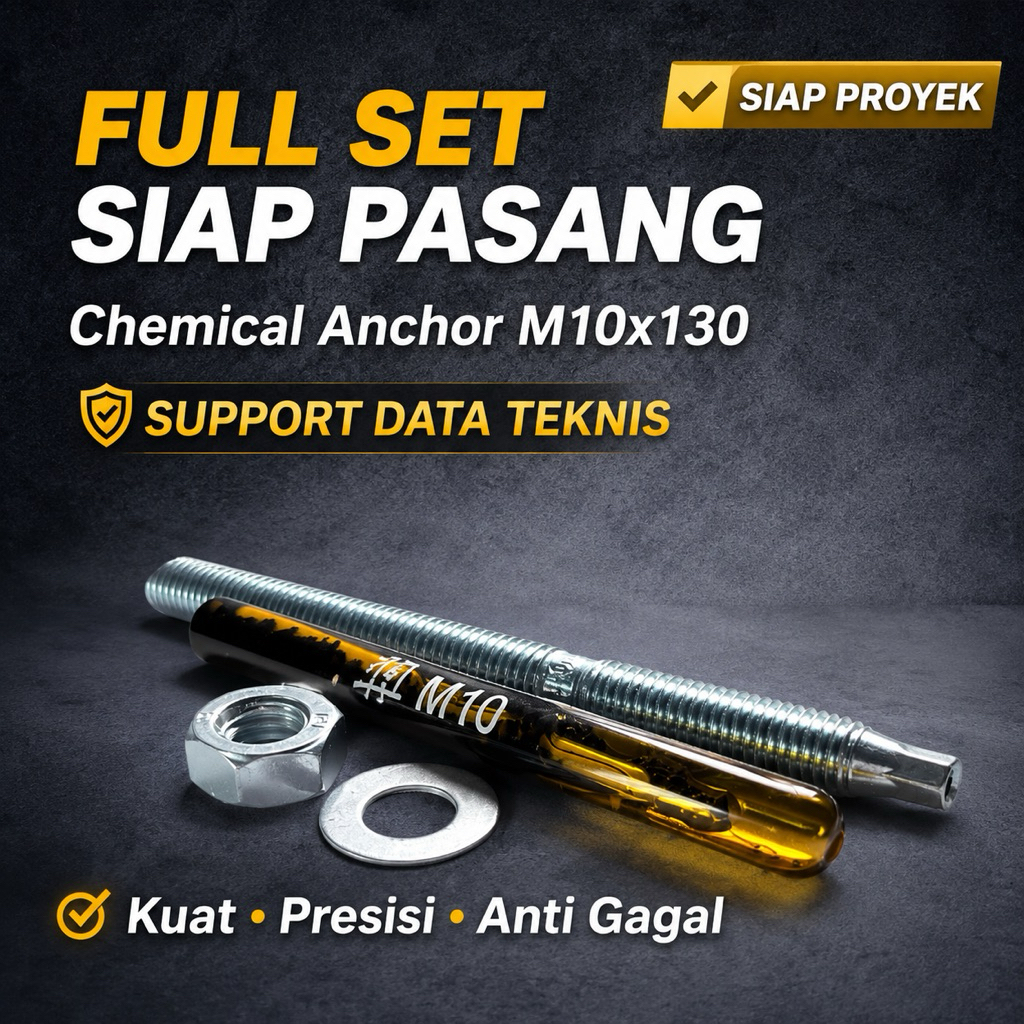 BUNDLING CHEMICAL ANCHOR M10 DAN ANCHOR BOLT M10X130 BUNDLING LEM KAPSUL DAN ANGKUR M10