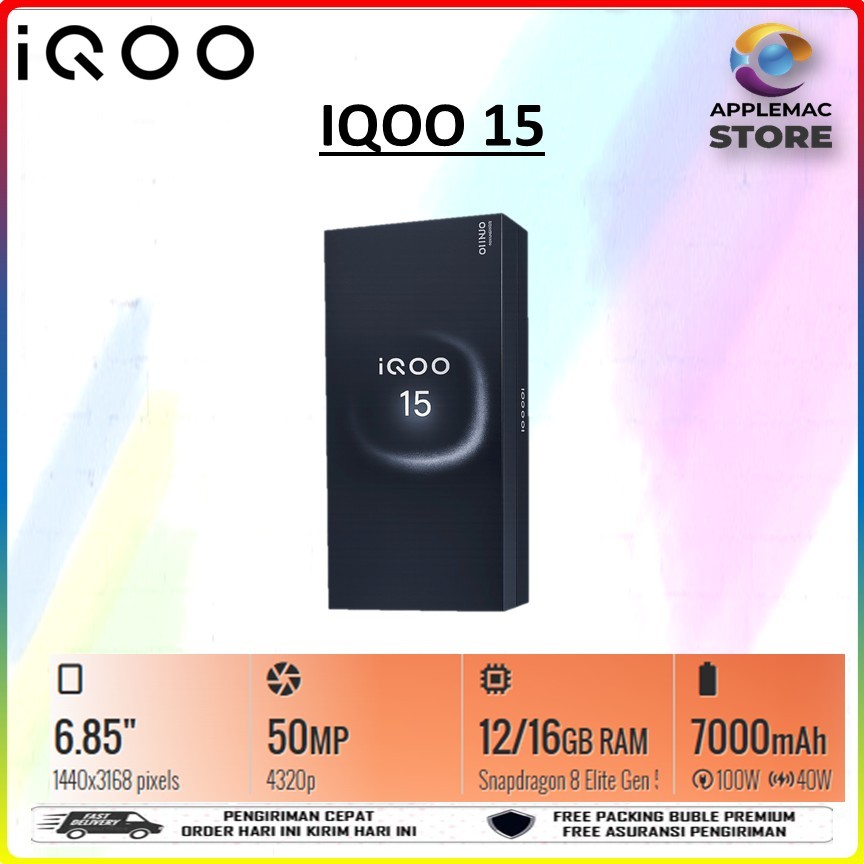 HANDPHONE IQOO 15  5G 16GB 6.85 INCH 7000mAh AMOLED ANDROID 16