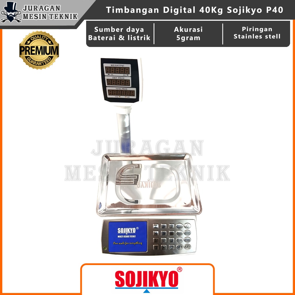 Timbangan Digital 40Kg Sojikyo P40 ACS Timbangan Warung Sembako