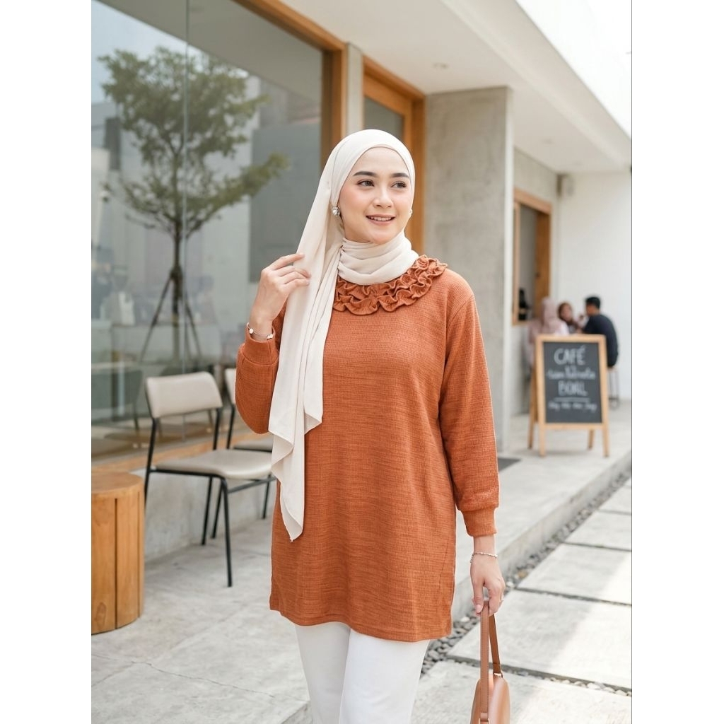Atasan Kaos Knit Rajut Jumbo Wanita / Blouse Knit Jumbo Big Size