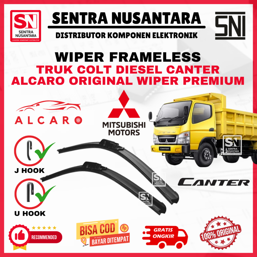 Wiper Mobil MITSUBISHI TRUK COLT DIESEL CANTER SEMUA TAHUN Merk ALCARO ORIGINAL | Wiper Kaca Mobil P