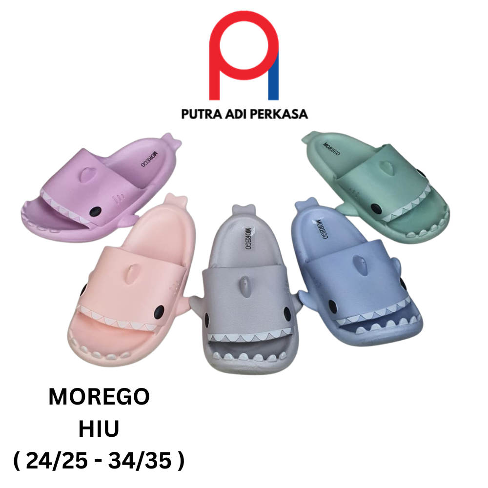 Sendal Selop Anak Morego  Hiu Lucu Trendy Sandal Ikan Baby Shark Sandal Hiu Ringan Comfortable Extra