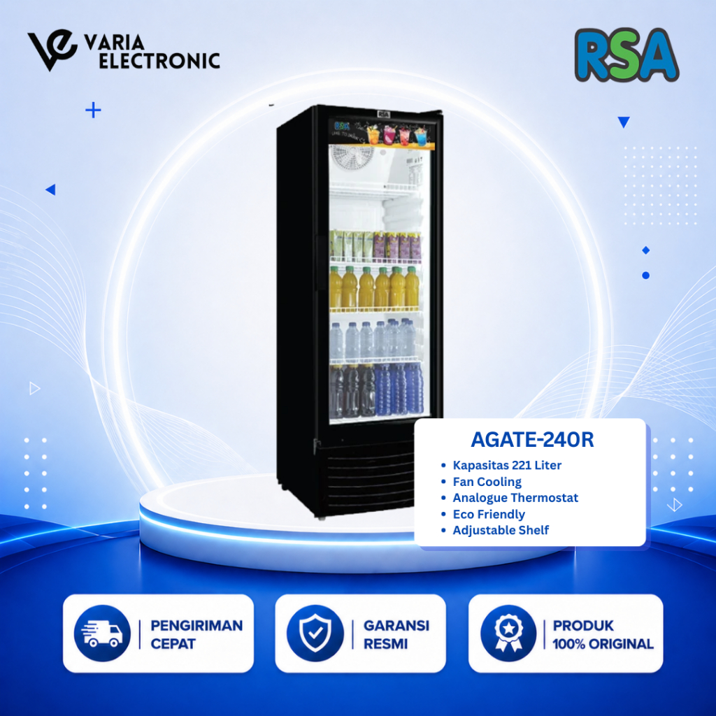 RSA AGATE-240R 4 RaK Showcase Display Cooler Low Watt