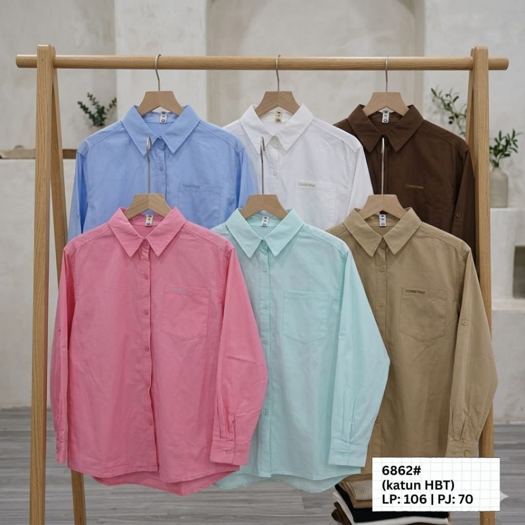 kemeja imprt Oversize HBT Bahan Soft jeans / HBT bahan imprt / blouse wanita imprt / seroja fashion 