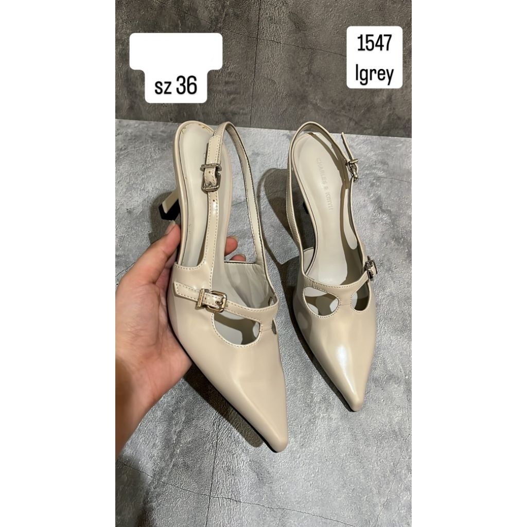 Charles & Keith Flat Shoes - Grey (100% Original)