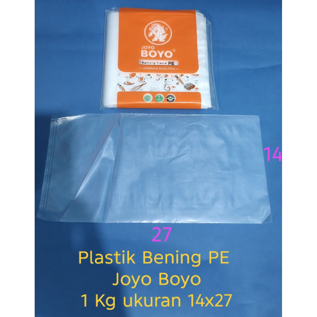 Plastik bening Boyo 1kg ukuran 14x27