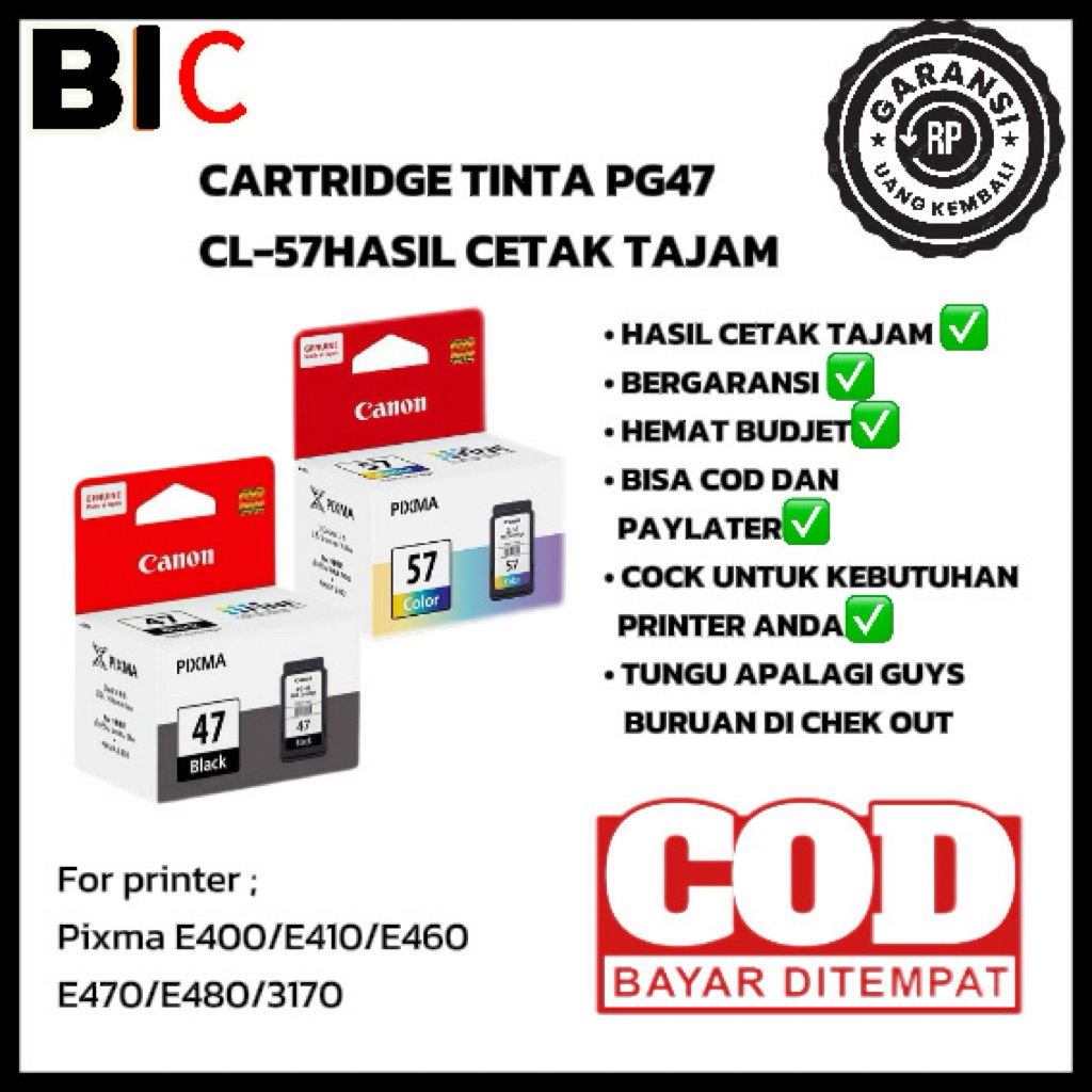 Tinta cartridge Canon PG-47 BLACK & CL-57 Color for,,,/e400,,,//E410// E 470