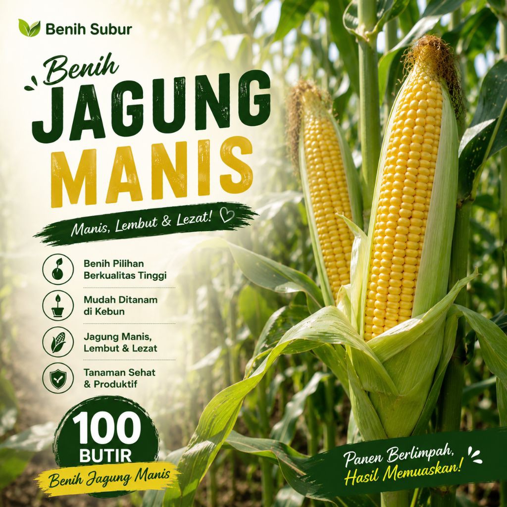 100 Butir Biji Bibit Benih Jagung Manis Unggul Isi 100 Butir Bibit Jagung Sweet Corn Super Manis Mud