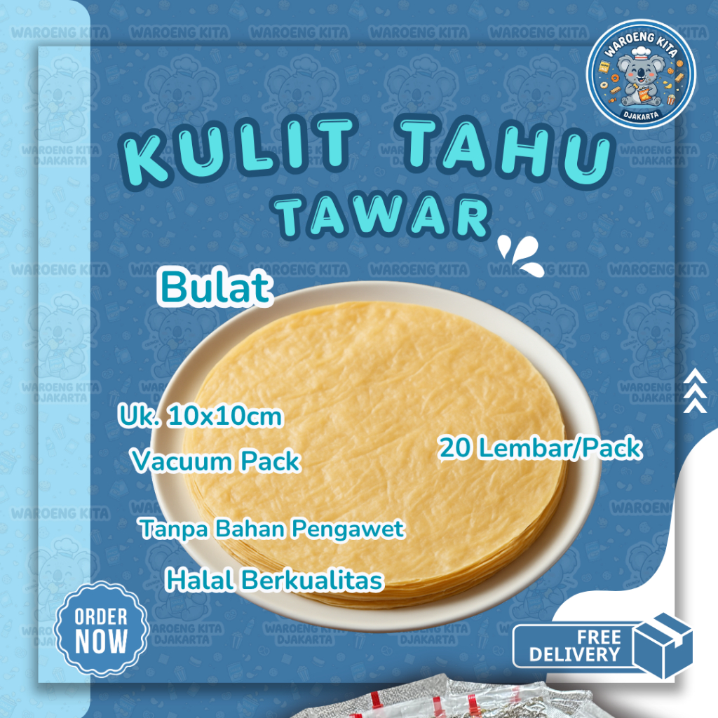 Kulit Tahu Tawar Bulat - Kulit Dimsum Untuk Gyoza Pangsit Halal
