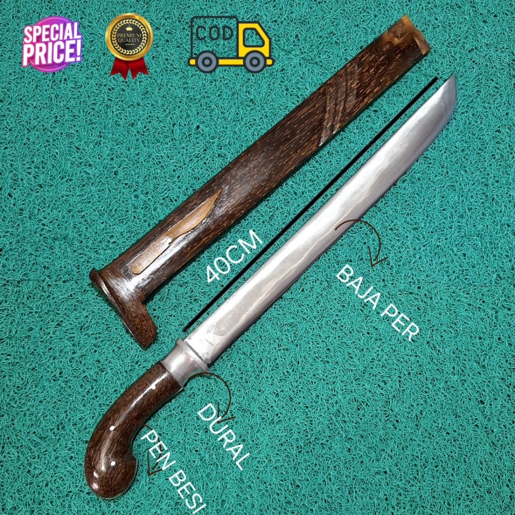GOLOK DURAL AREN , BAHAN BAJA PER, PANJANG BILAH 40CM