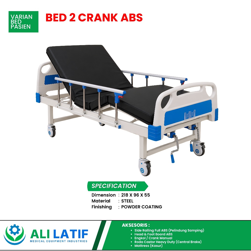 Bed Pasien 2 Crank ABS